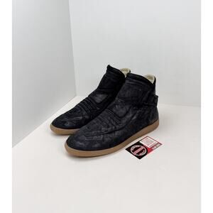 Size 10 - Maison Margiela Gat Moto Biker 2009 High Top Strap Sneakers🖤 RARE!